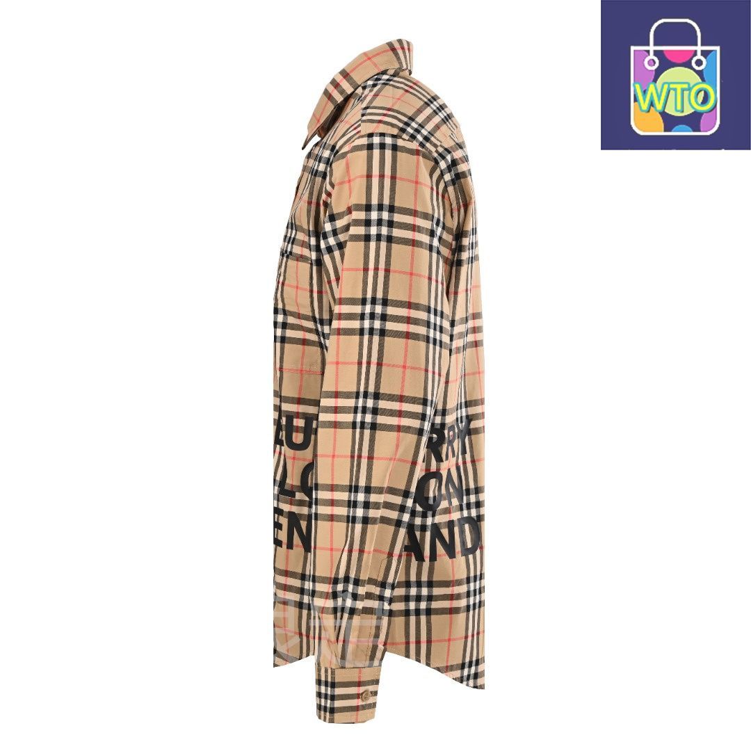 今日 Burberry バーバリー クラシックサイドレターチェックロングスリーブシャツ 高い位置合わせ精度で細部にこだわりアウター トップス