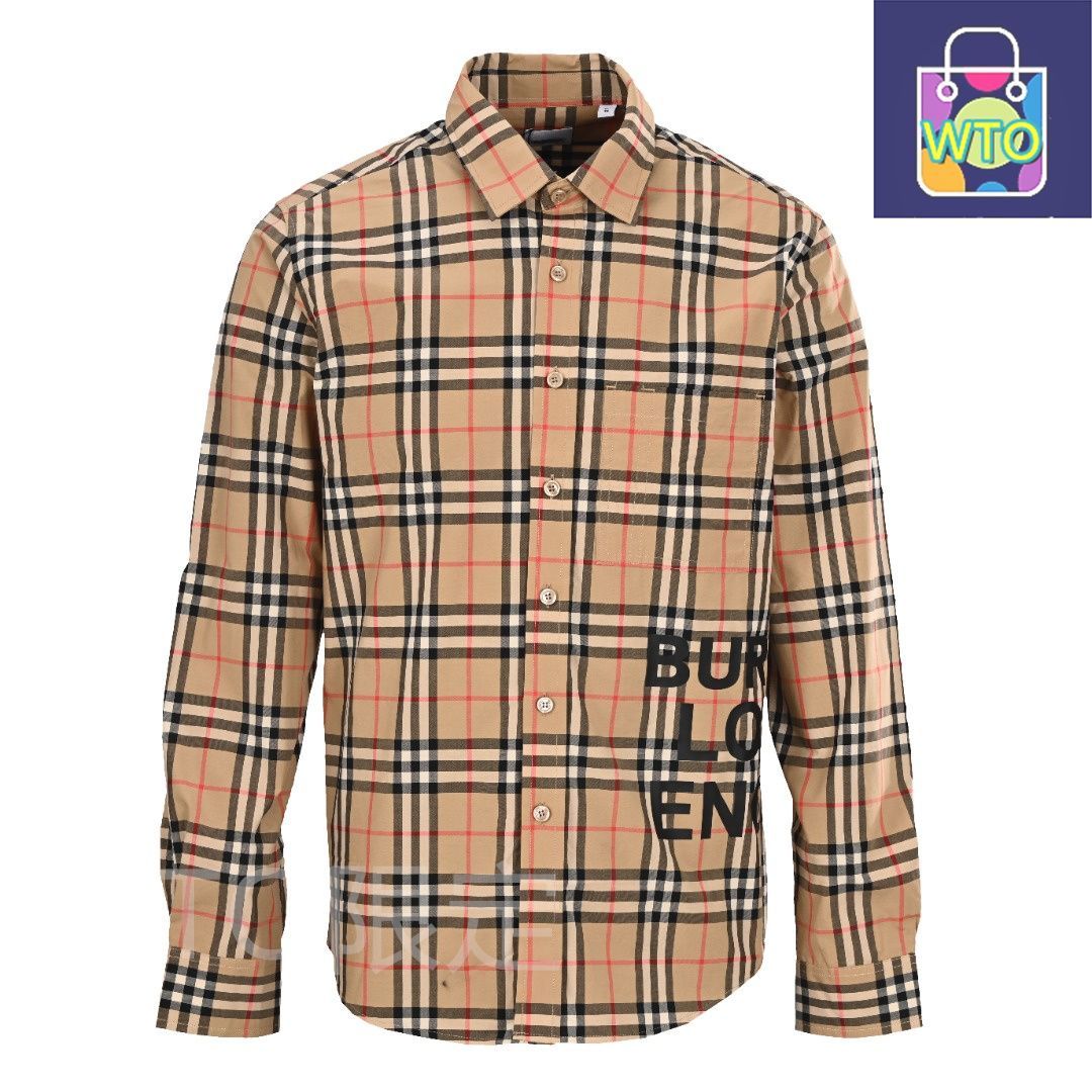 今日 Burberry バーバリー クラシックサイドレターチェックロングスリーブシャツ 高い位置合わせ精度で細部にこだわりアウター トップス