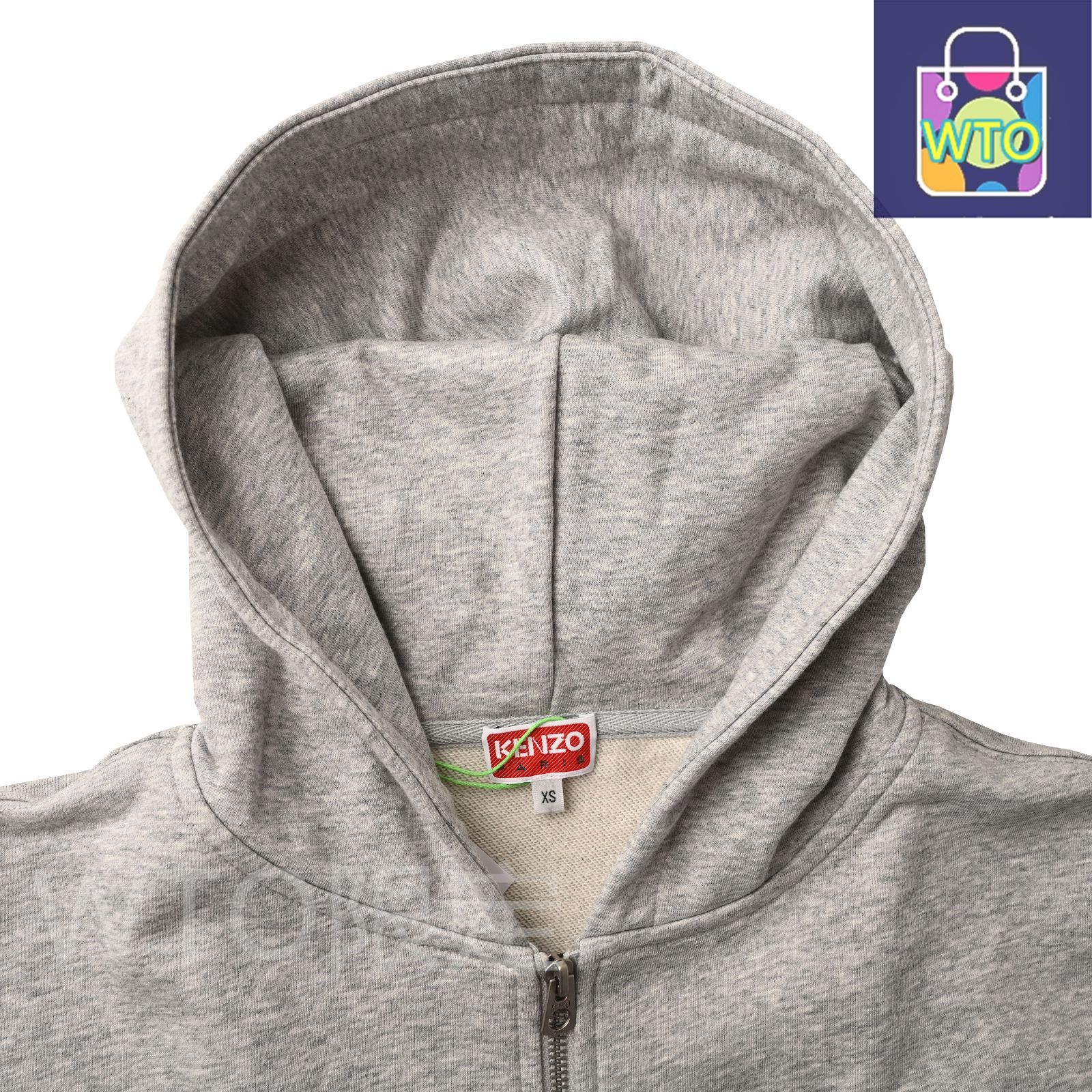 ブルーフラワーファスナーフード付きスウェット 410g全棉抓毛素材で立体的なシルエットアウター