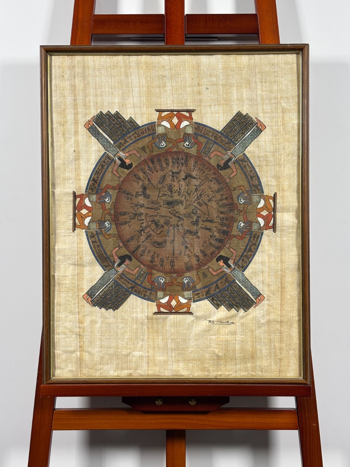 エジプト神話 パピルス画 ホルス神と象形文字