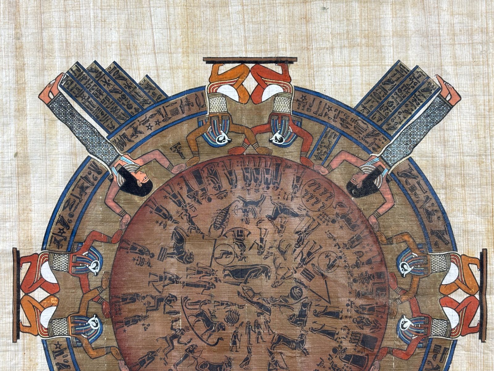 エジプト神話 パピルス画レプリカ（ホルス神と象形文字） - メルカリ