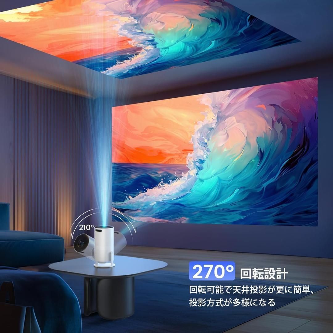 14-1☆AndroidTV搭載 OWNKNEW プロジェクター 2 270° WIFI6 4K対応