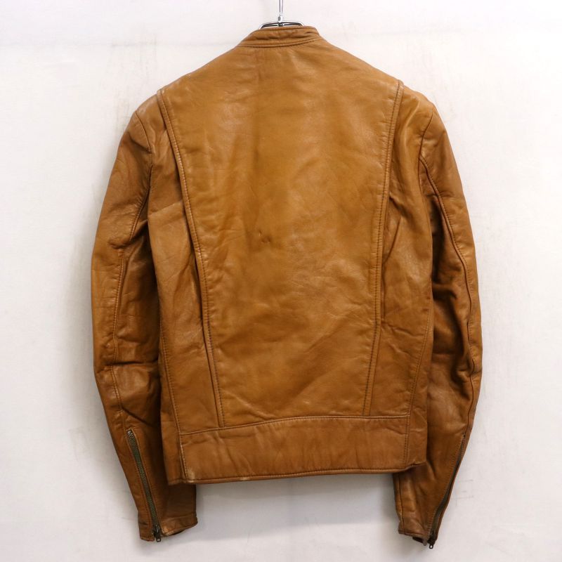 70s BROOKS レザー シングルライダースジャケット メンズ Sサイズ相当