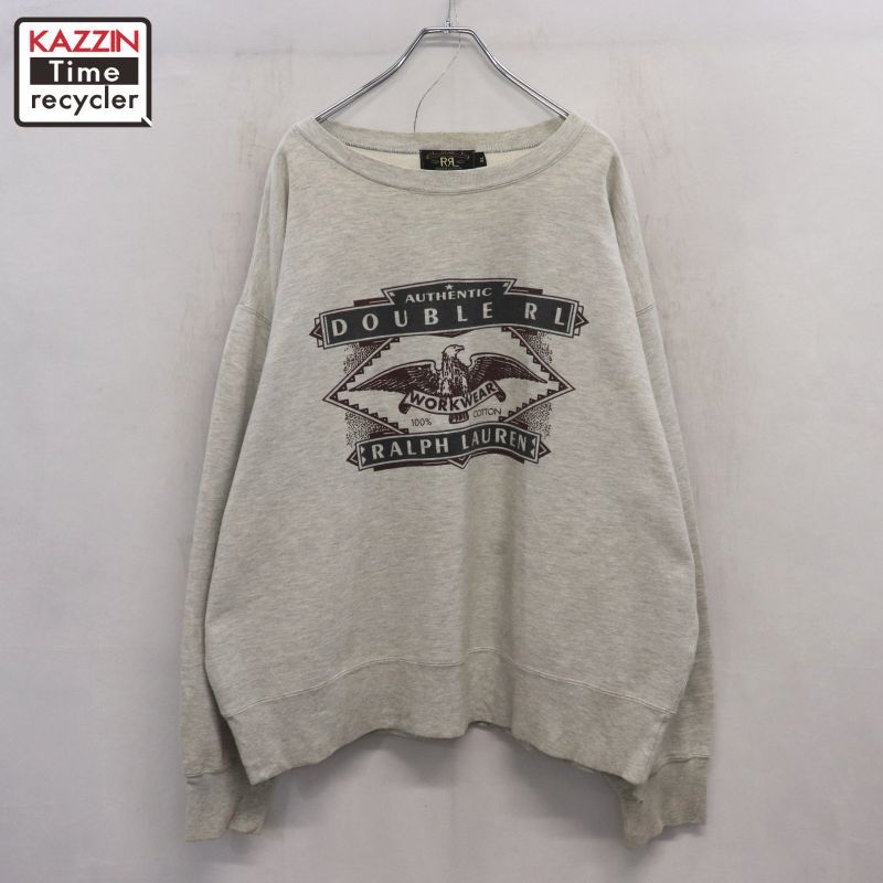 90s RALPH LAUREN RRL ダブルアールエル 三ツ星タグ スウェット トレーナー 表記XLサイズ