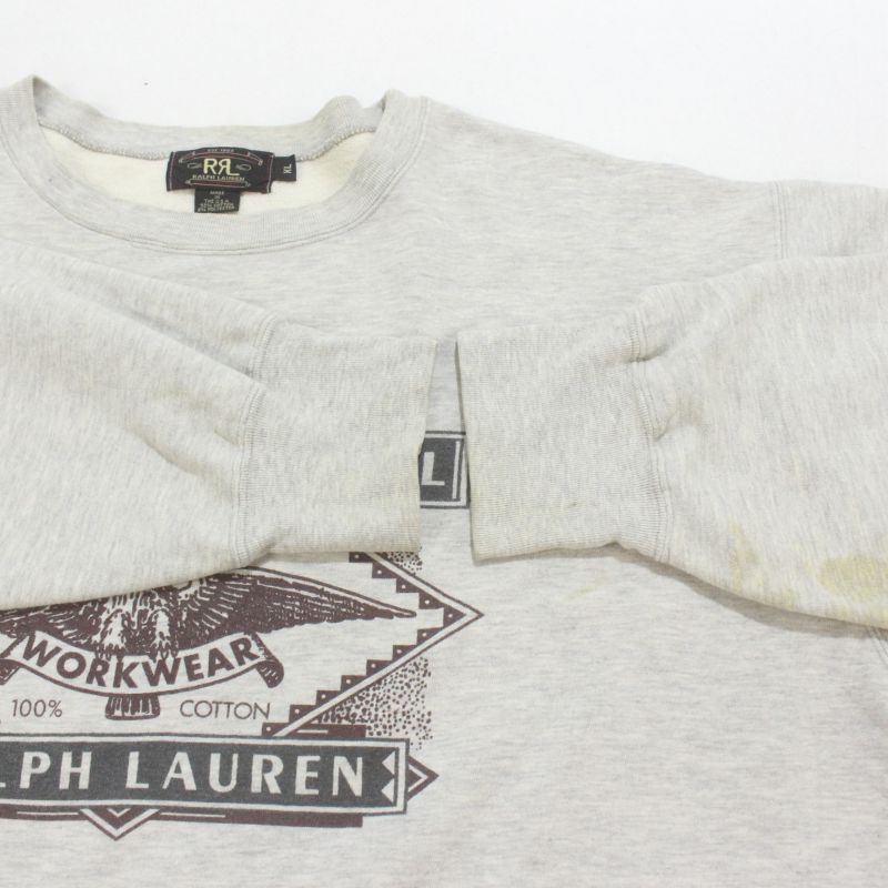  90 s RALPH LAUREN RRL ダブルアールエル 三ツ星タグ スウェット トレーナー 表記XLサイズ トレーナー スウェット トップス