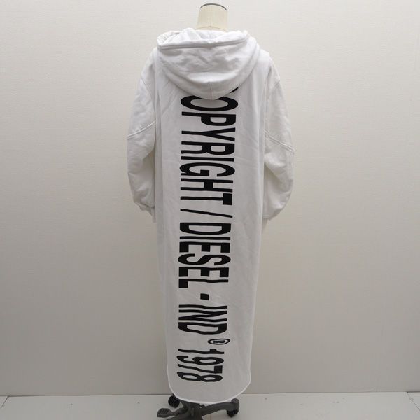  DIESEL ディーゼル D-ILSE-TWIST-COPY パーカーワンピース ホワイト XXS 00 SC 8 Y レディース ガールズ LADY 女性 婦人 レディースファッション 長袖 七分袖 カットソーワンピース