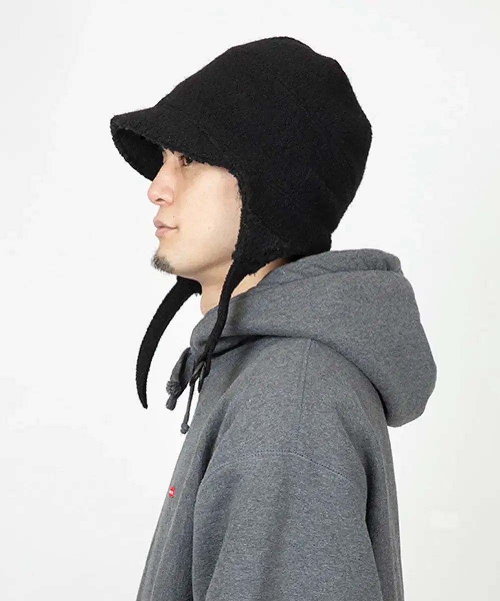 CA4LA カシラ ブラック イヤーフラップ ウール帽子
