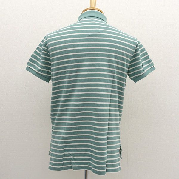 POLO RALPH LAUREN / ポロ ラルフローレン ◆ポロシャツ/ボーダー柄/グリーン/サイズM/タグ付き 【メンズ/MEN/男性/ボーイズ/紳士】 メンズファッション【中古】 
