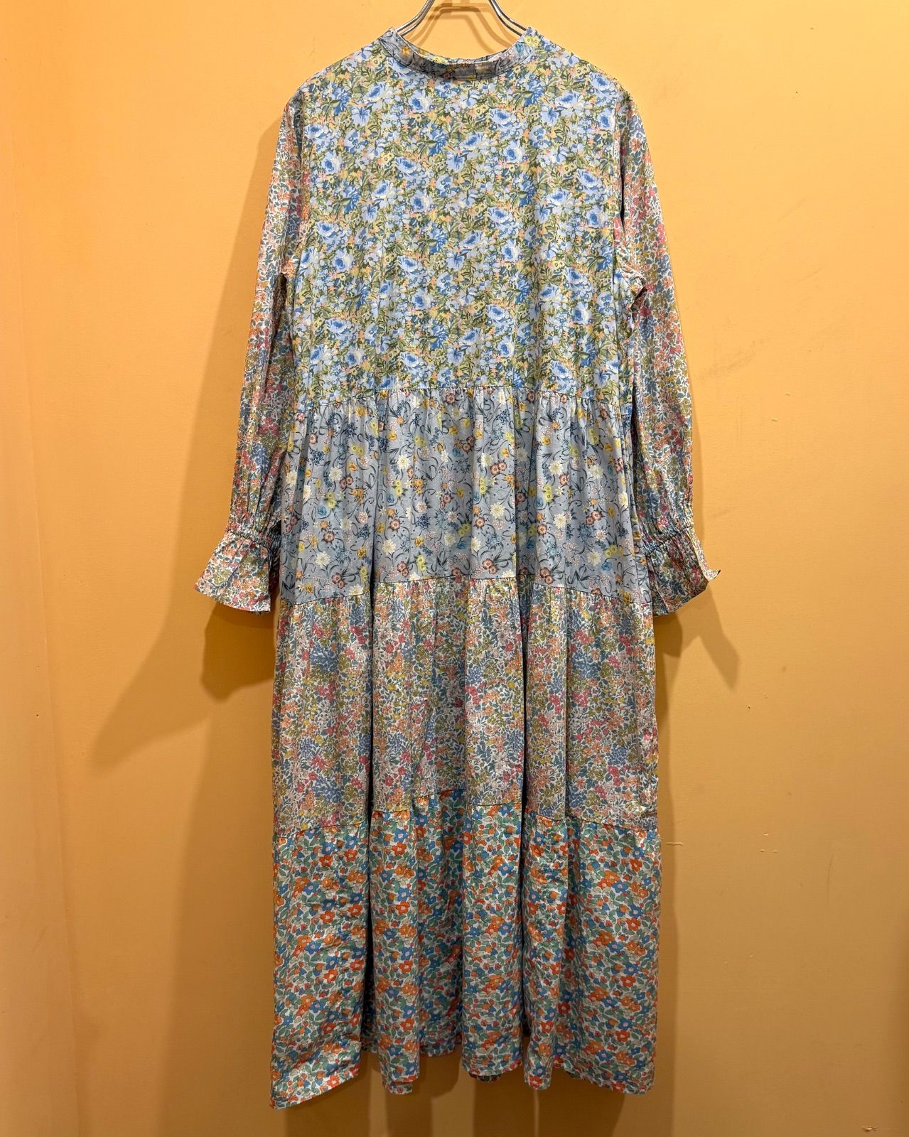 TSUHARU by Samansa Mos2 LIBERTY パッチワーク切替ワンピース リバティ柄 み