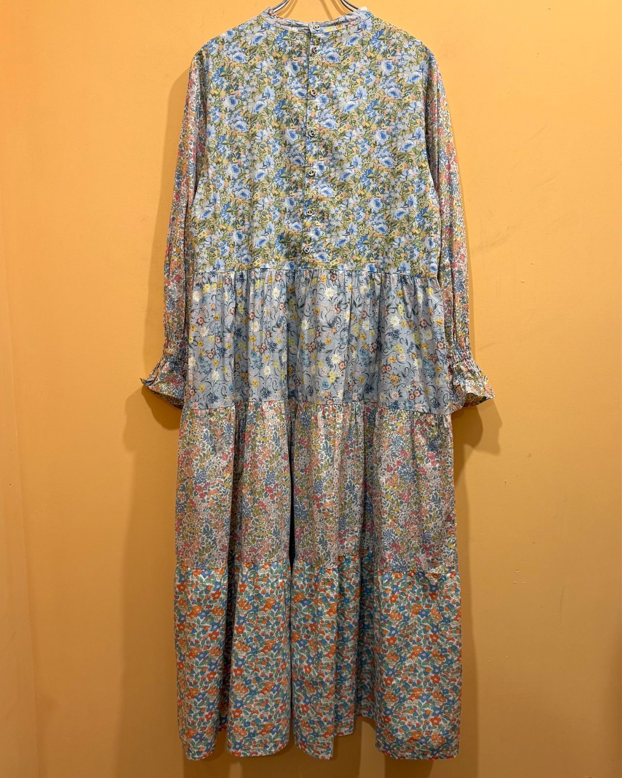 TSUHARU by Samansa Mos 2 LIBERTY パッチワーク切替ワンピース リバティ柄 み