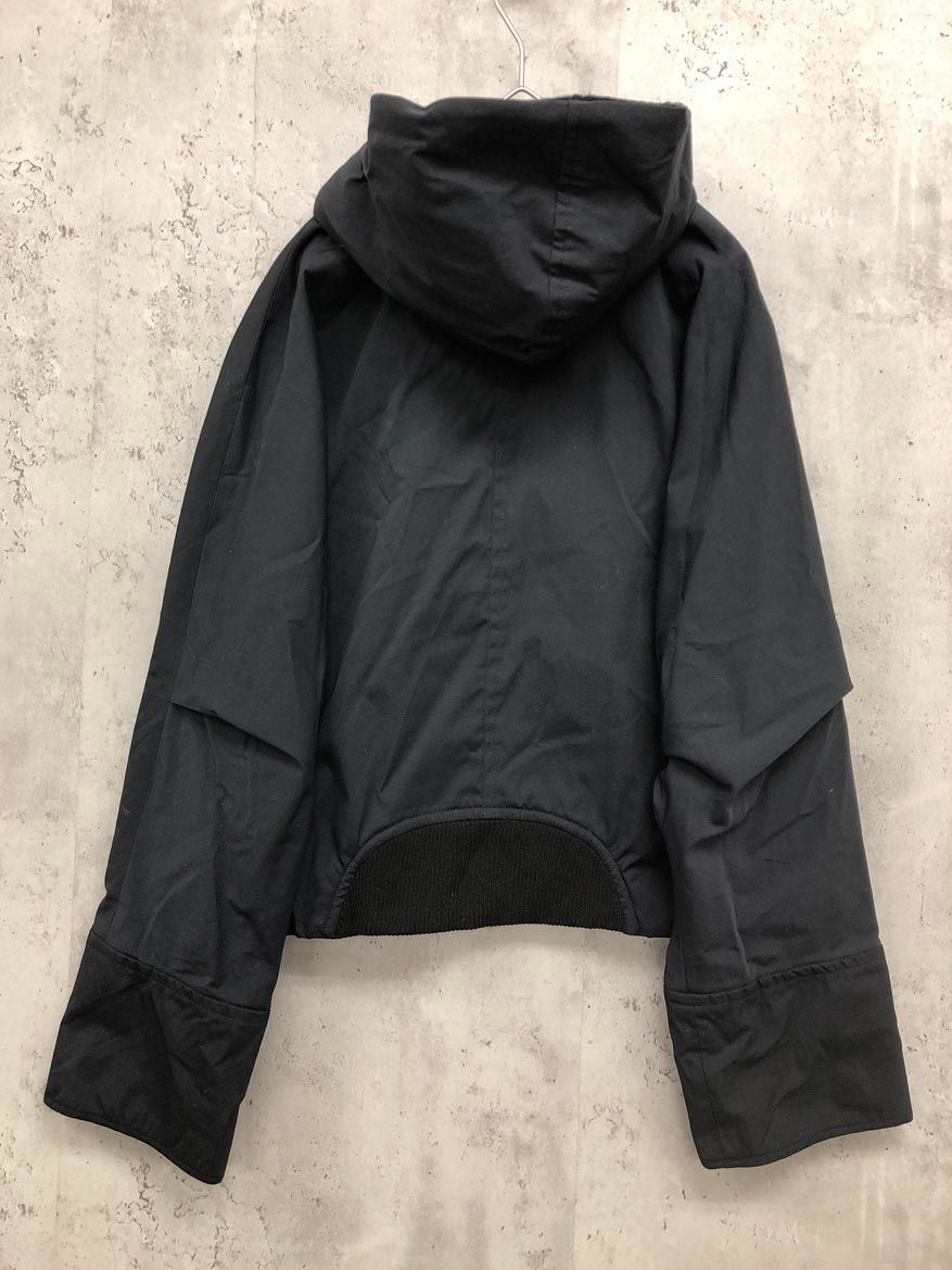 Lallia Mu ラリアムー マウンテンパーカー キルト フード ショート ジャケット size38 黒 レディース