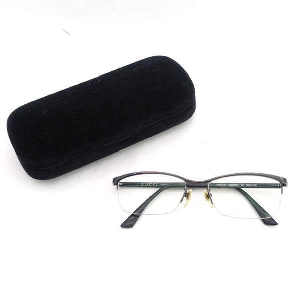 GUCCI / グッチ □度入りメガネ チタン ブラック GG0856 【サングラス