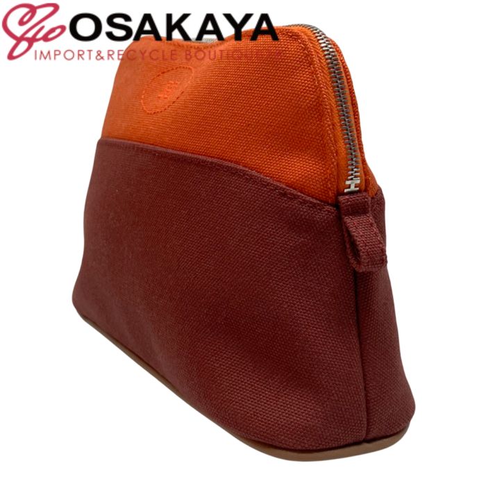 美品 HERMES エルメス ボリード ポーチ レッド PM キャンバス 美品 HERMES エルメス ボリード ポーチ レッド PM キャンバス HERMES