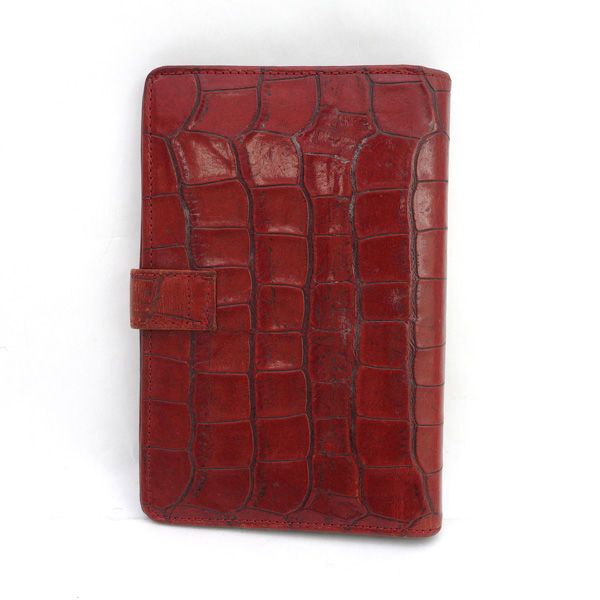 JEAN PAUL GAULTIER ジャンポール ゴルチエ 手帳 6穴スリムミニ クロコ型押し レッド 手帳 アドレス 住所録 ブランド