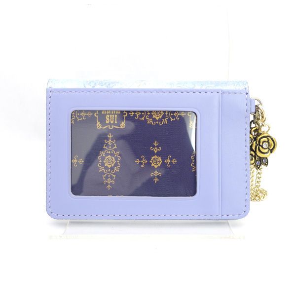ANNA SUI アナスイ パスケース カード 定期 レザー ブルー パス Suica スイカ ICOCA イコカ 保険証 ブランド