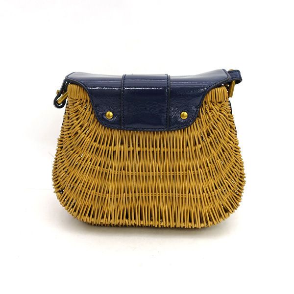 TORY BURCH / トリーバーチ ◇カゴバッグ ストロー ゴールドロゴ 2WAY