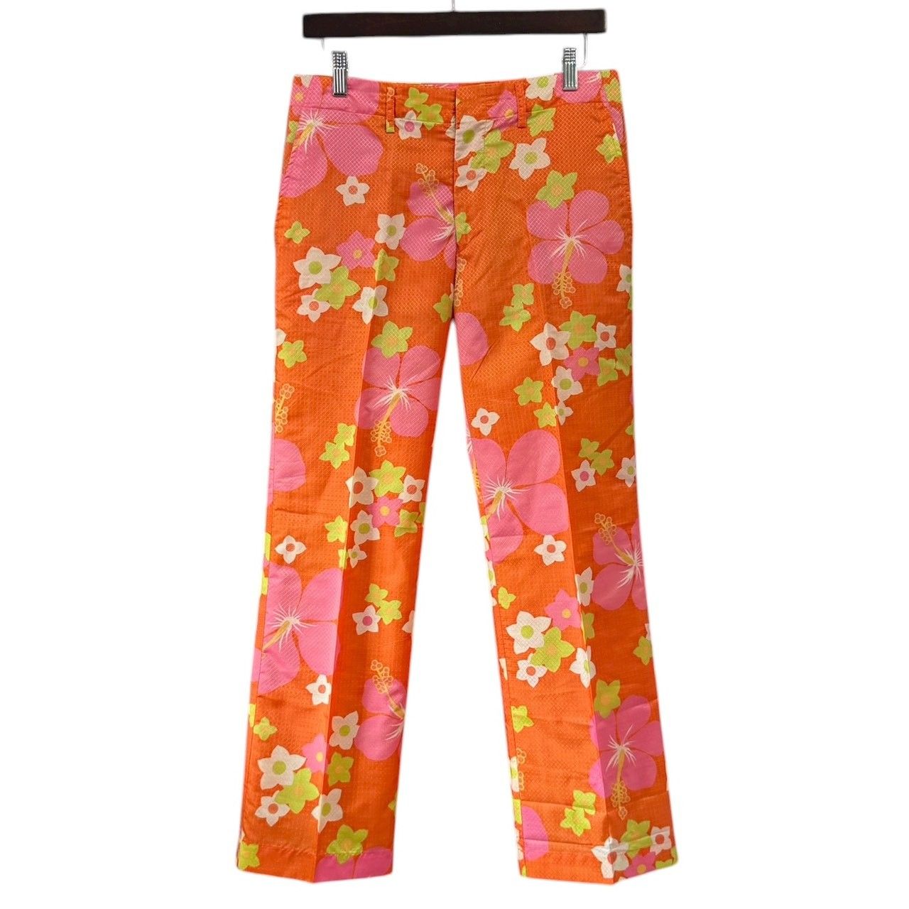 JUNYA WATANABE ジュンヤワタナベ ナイロン花柄スラックスパンツ AD1999 JP-10003M M オレンジ 15000