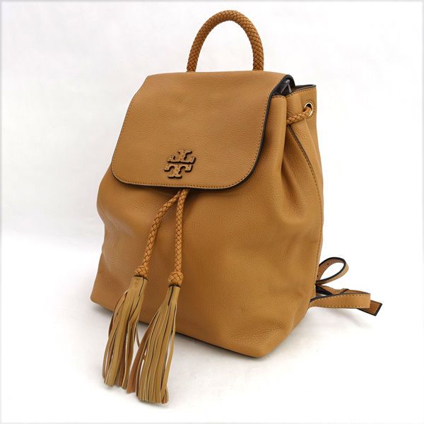 Tory Burch Light Brown Leather Backpack Tory Burch Saffiano Leather Backpack - Brown Backpacks  main image 4