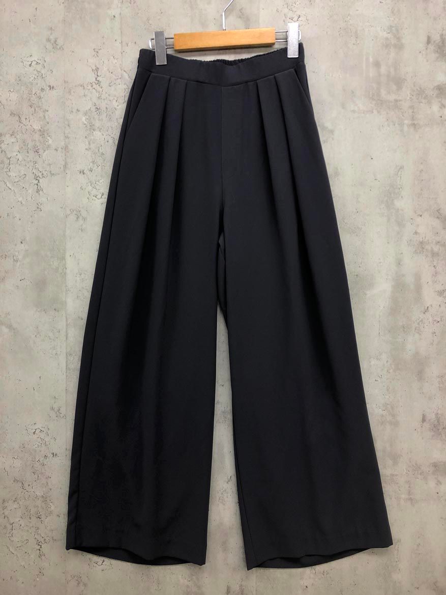 RIVE DROITE リヴドロワ -3kg見え ウエストゴム ウォッシャブルタックワイドスラックス パンツ size38 グレー レディース