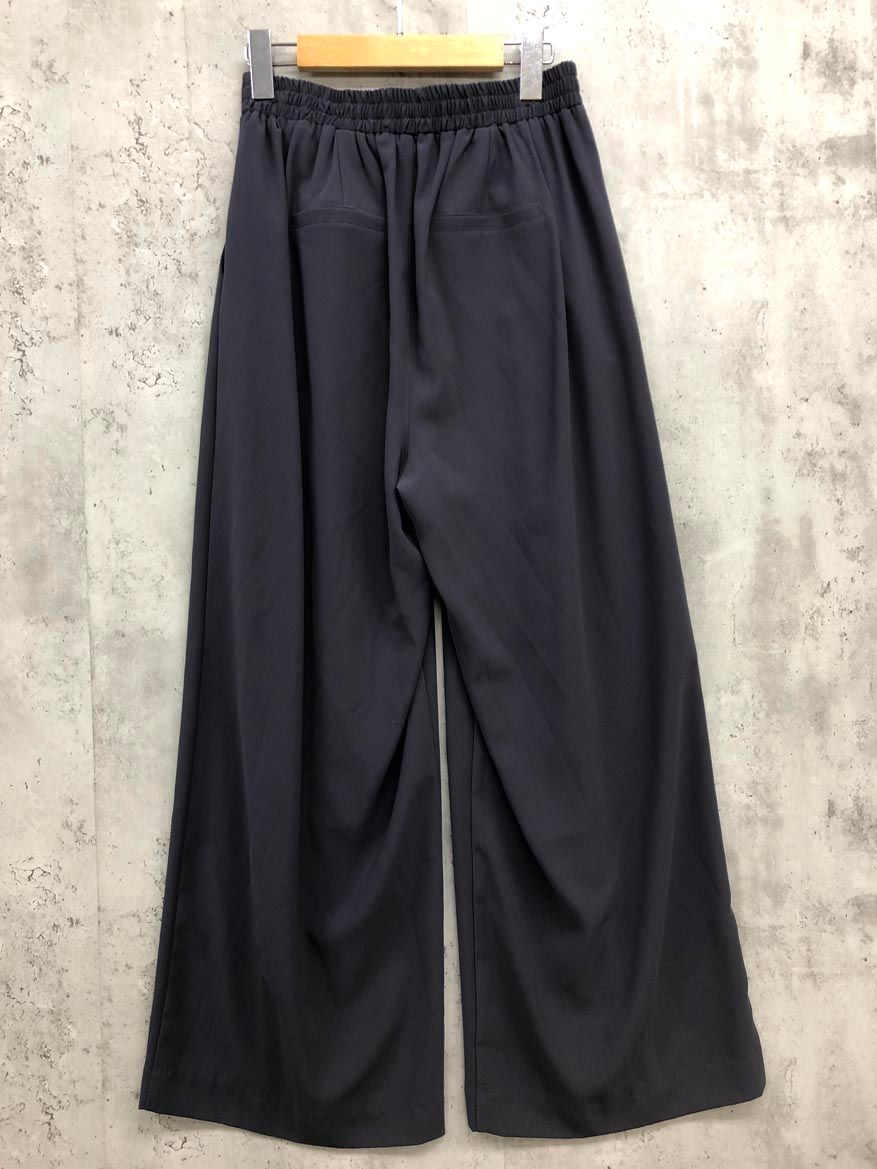 RIVE DROITE リヴドロワ -3kg見え ウエストゴム ウォッシャブルタックワイドスラックス パンツ size38 グレー レディース
