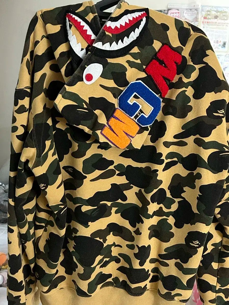 A BATHING APEシャーク カモフラージュ ジップアップパーカー 3 XL