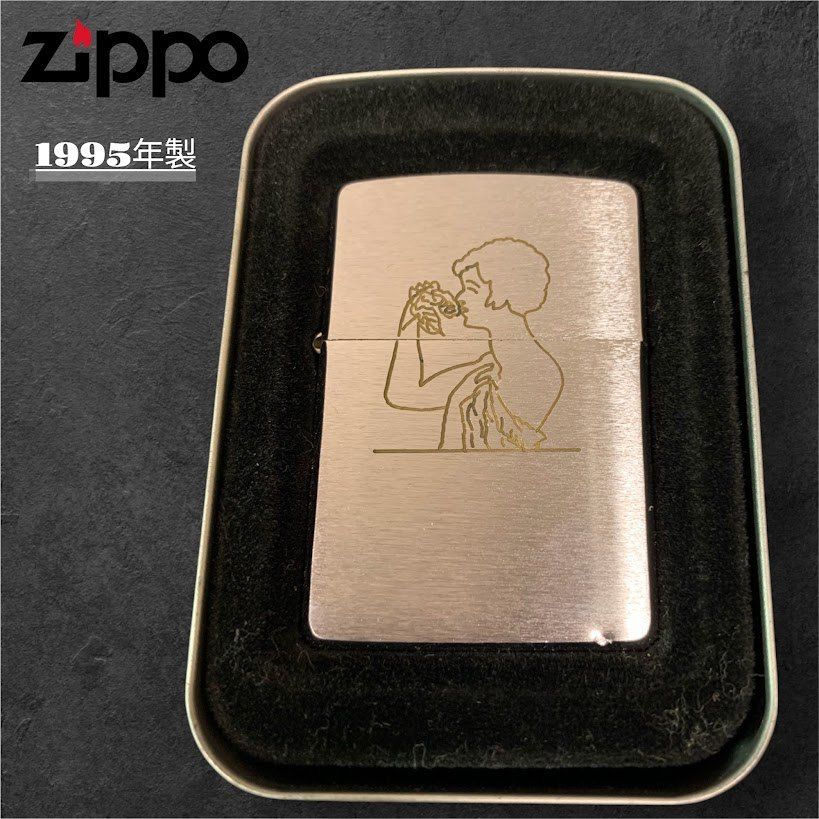 着火未 Zippo ブーケと女性 ジッポー だまし絵 逆さ絵 女性 1995年製