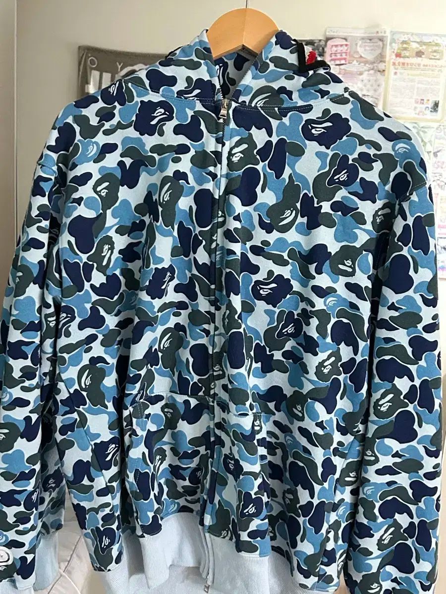A BATHING APE シャーク ブルー ジップアップパーカ XXL