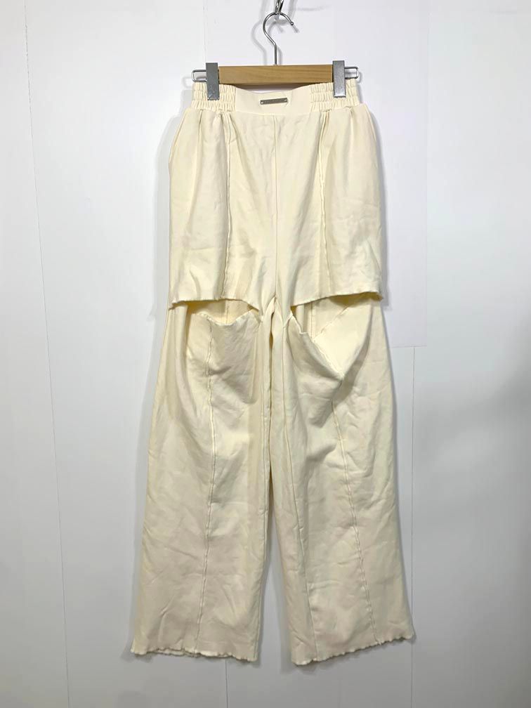 PRANK PROJECT プランクプロジェクト 31231465607 定価19800円 スリットスウェットワイド パンツ sizeF アイボリー レディース