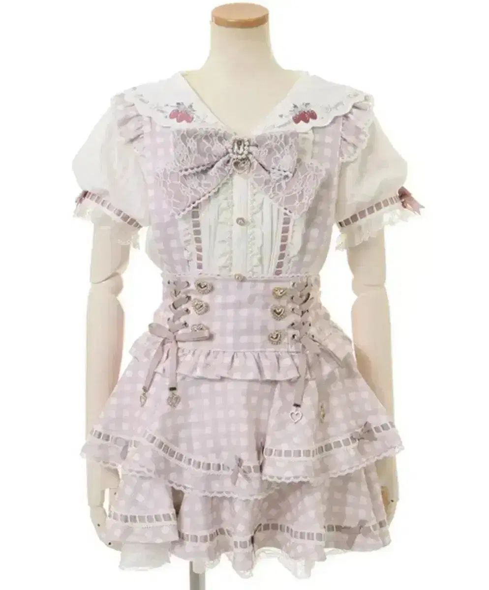 LIZ LISA ギンガム CHECK はしご サスペンダー スカート版 スカート 地雷系 量産型