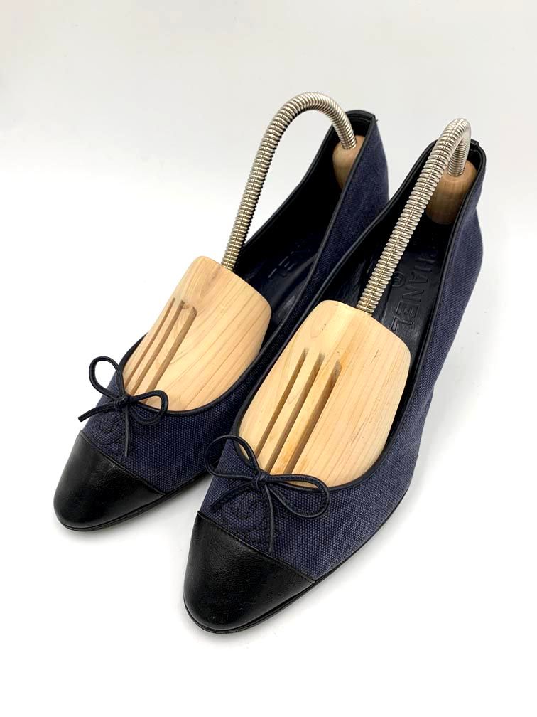 CHANEL シャネル デニム ハイヒール パンプス size 37 青 レディース