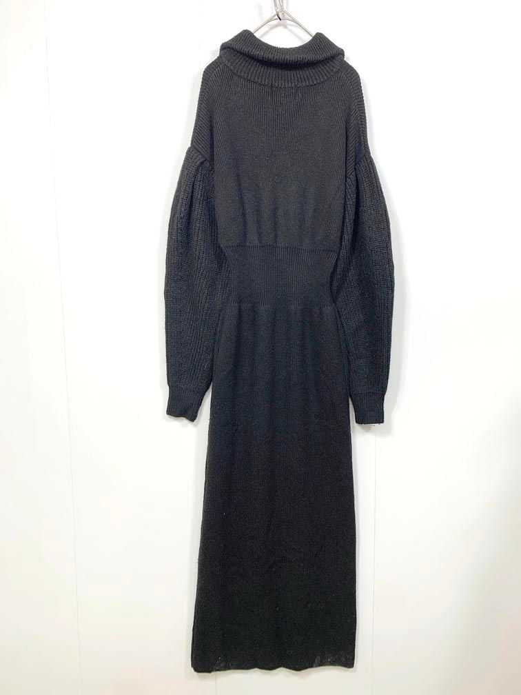 CLANE クラネ 11112-5232 定価35200円 BULKY SLEEVE KNIT ONE PIECE ワンピース size 1 黒 レディース