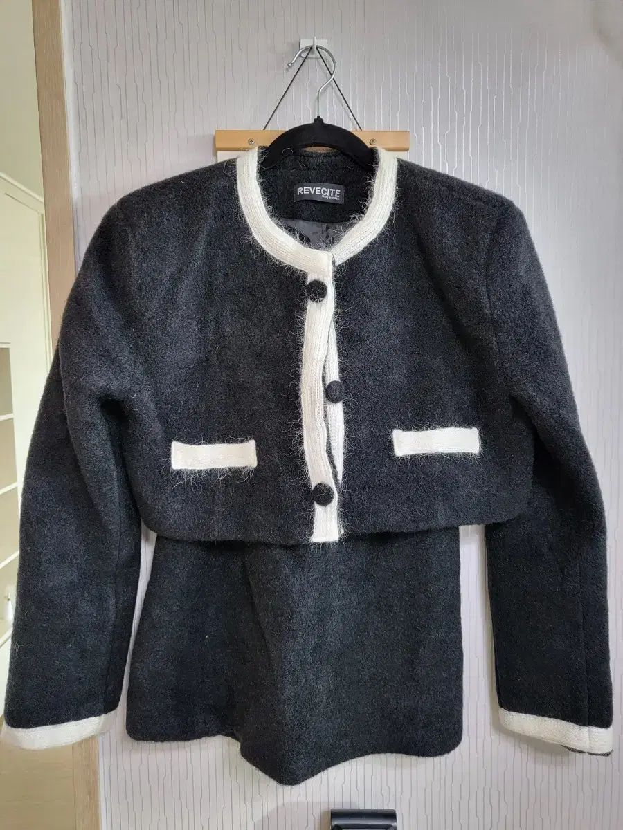 レブシティ ブークレ モヘア ジャケットスカートセット
