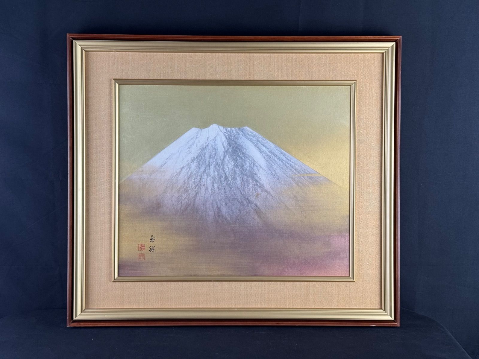 今尾景祥 「富岳」日本画 12号 風景画 共シール 京都 今尾景年の養嗣子