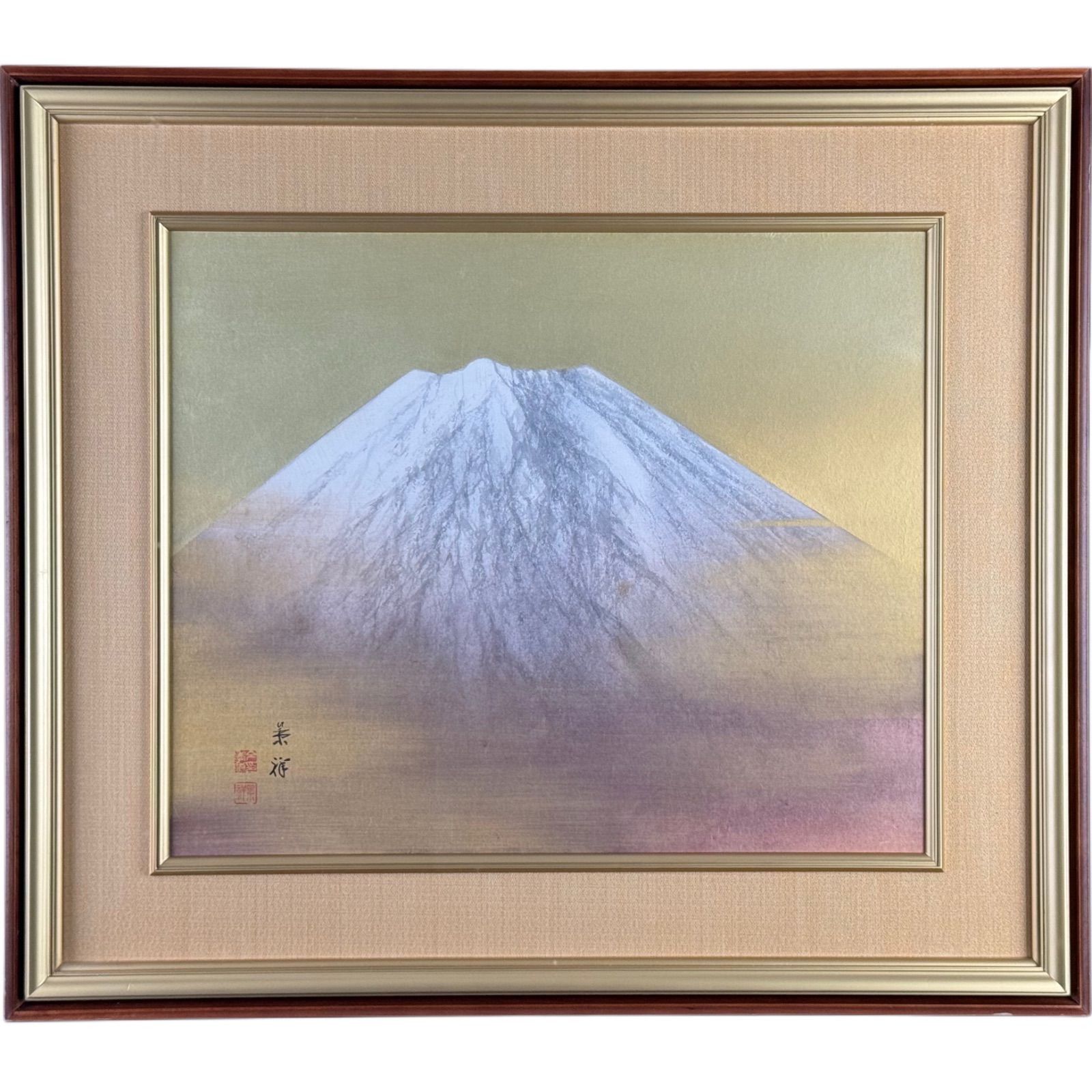 今尾景祥 「富岳」日本画 12号 風景画 共シール 京都 今尾景年の養嗣子