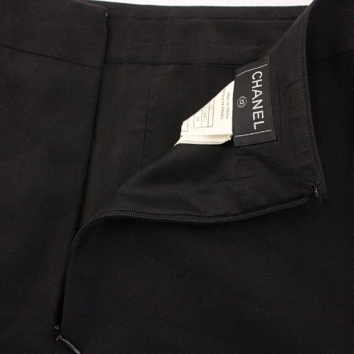 シャネル CHANEL フレアスカート ひざ丈 ロゴ シルク ウール カシミヤ
