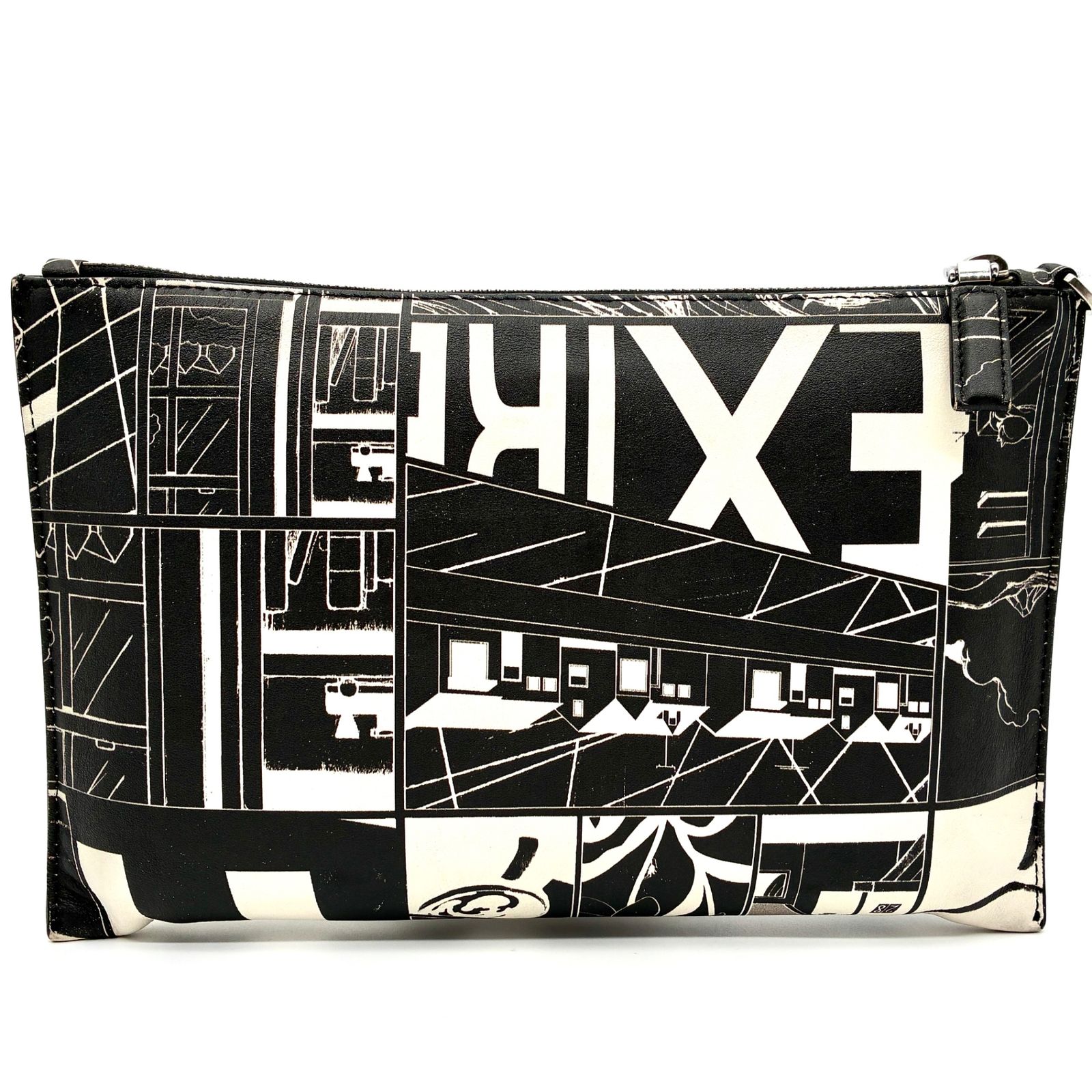 希少デザイン】PRADA プラダ クラッチバッグ コミックプリント 三角