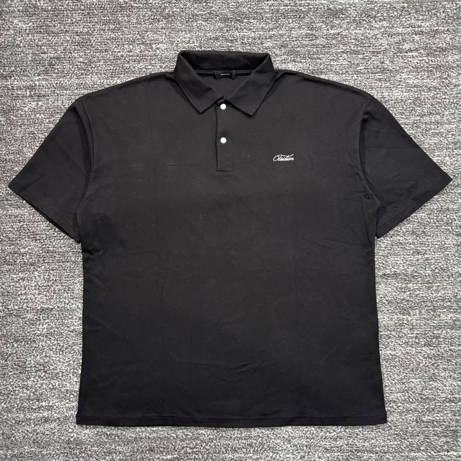 OBSIDIAN ODM22AS005 BIG POLO 100 2SUPIMA SMOOTH BLACK L オブシディアン ビッグポロ スムース ブラック