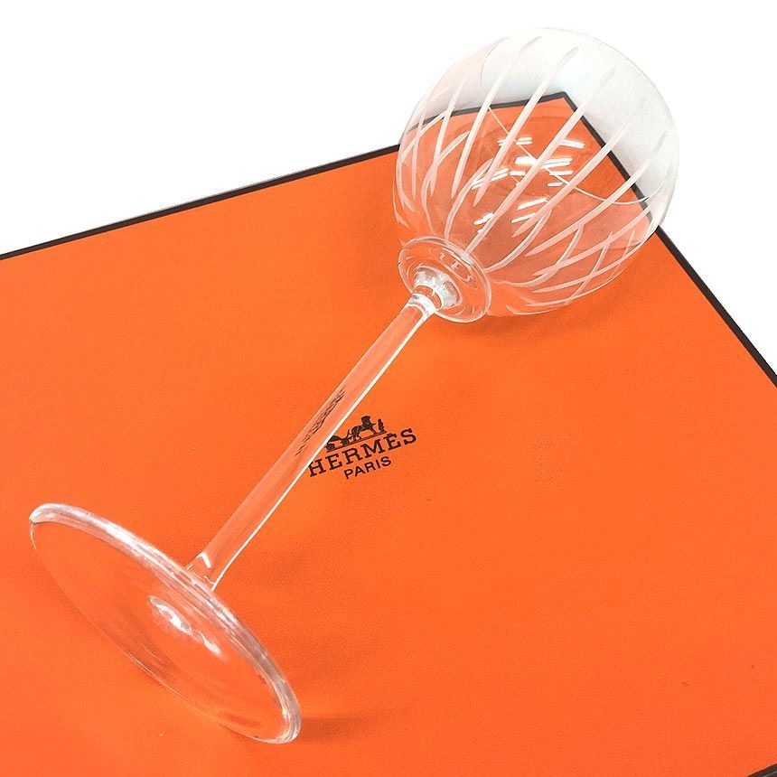 HERMES エルメス ファンファーレ ワイングラス ペア 2客セット aq11700