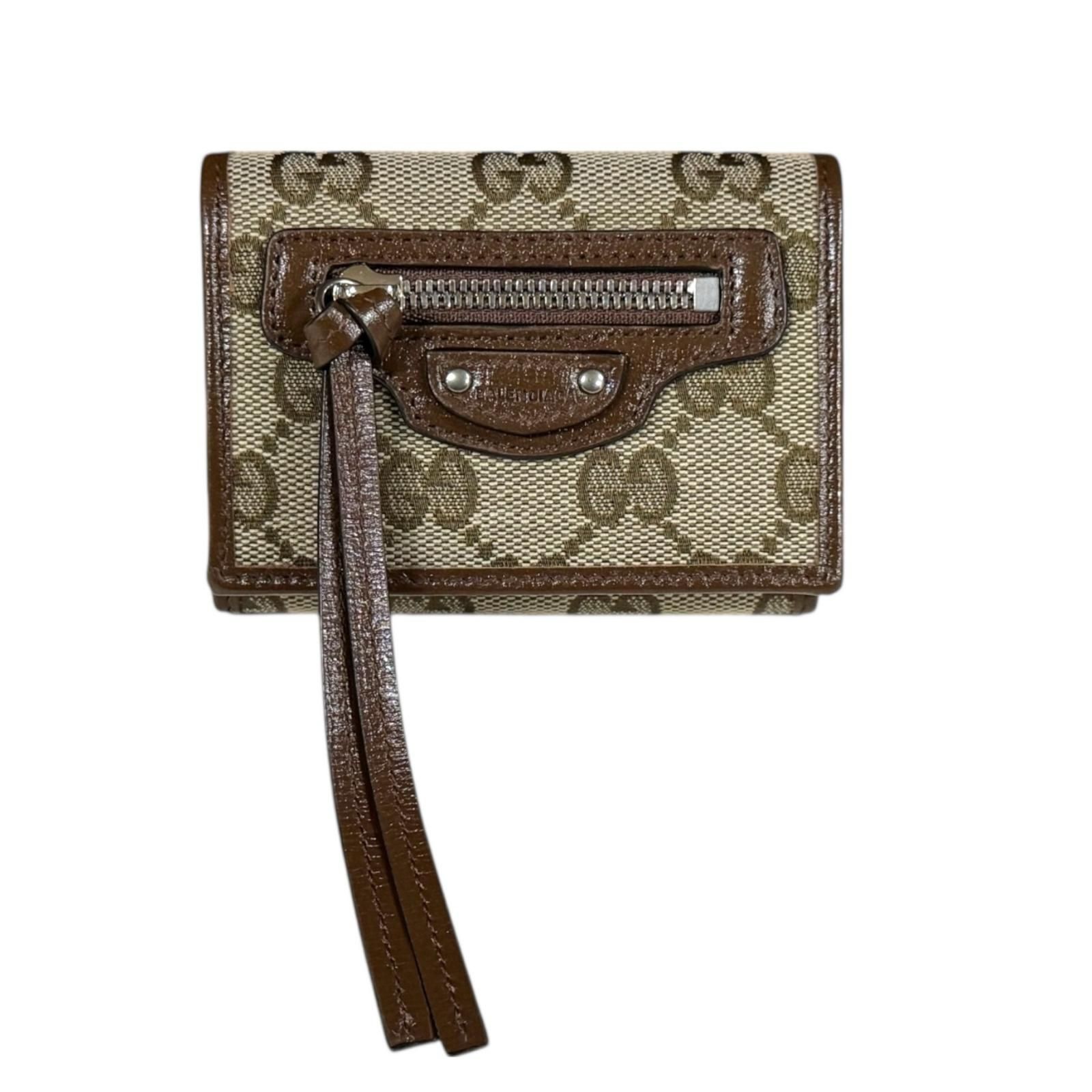 グッチ バレンシアガコラボ ネオクラシック ミニウォレット ザ ハッカープロジェクト 三つ折り財布 GGキャンバス 681708 レディース GUCCI グッチ