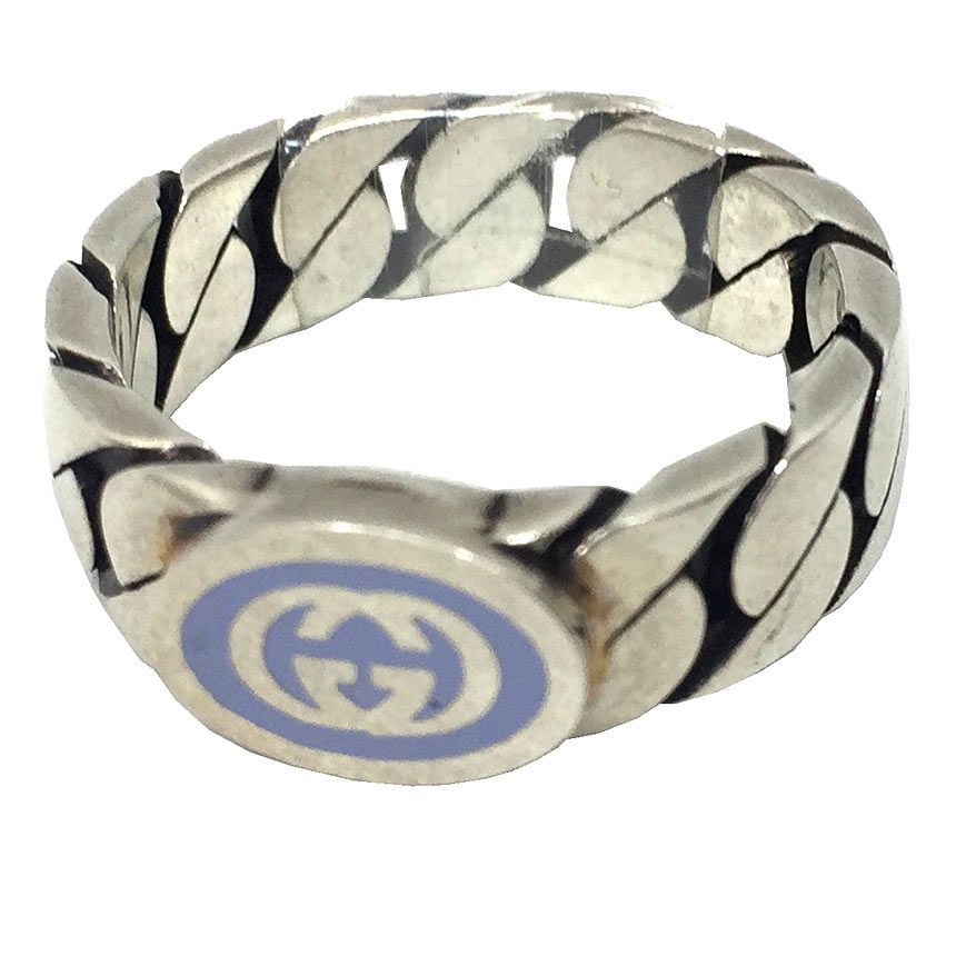 GUCCI グッチ リング インターロッキングG 15 AG925 シルバー アンティーク加工 aq11694