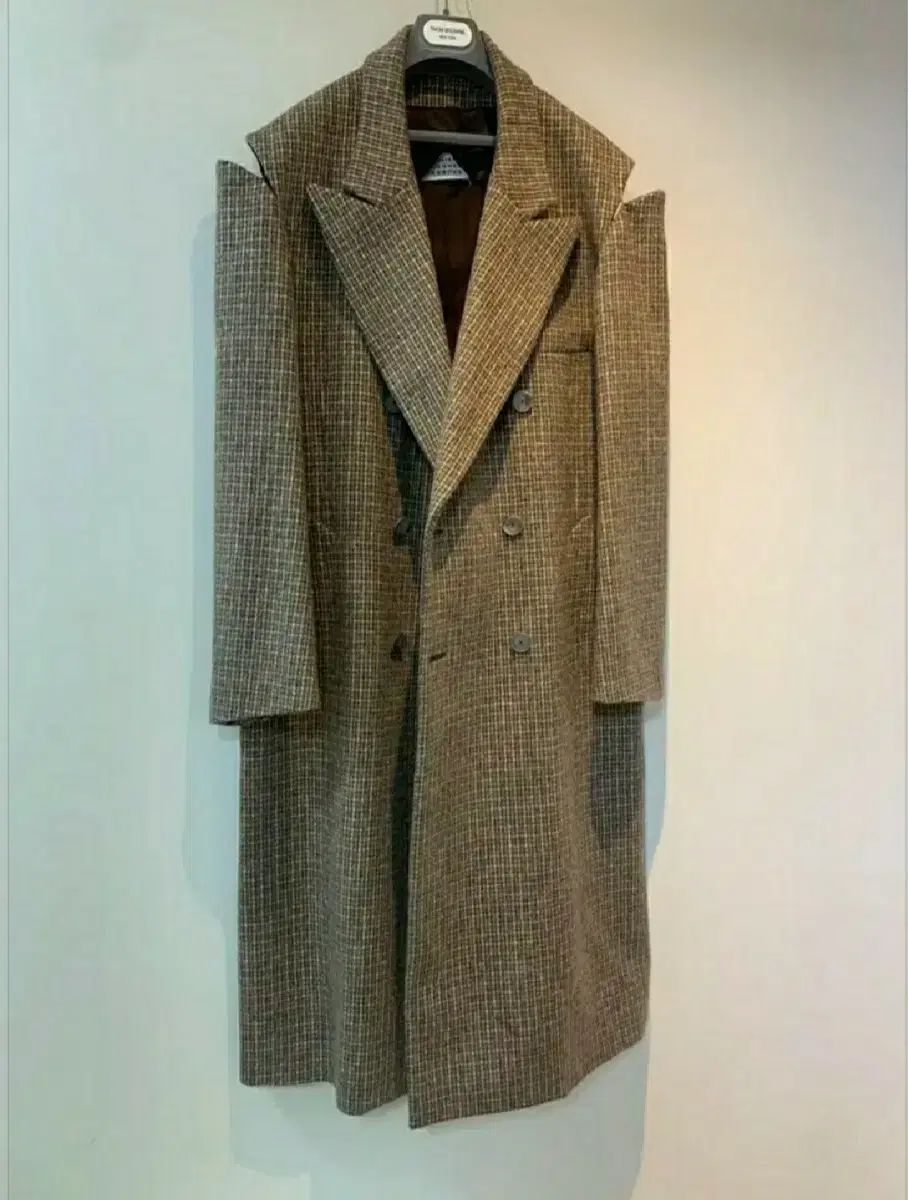 メゾンマルジェラ ハウンドトゥース ブラウン コート