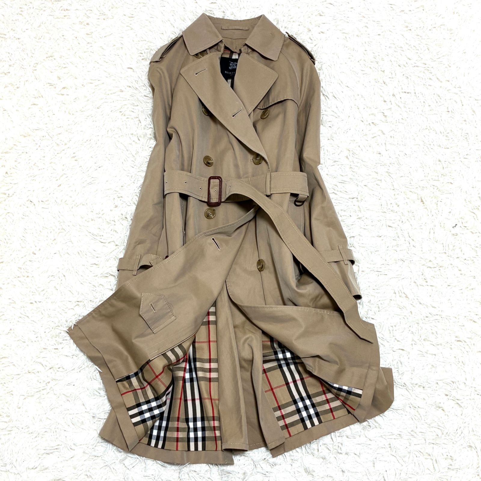 美品 BURBERRY バーバリー トレンチコート ノバチェック ベルト 美