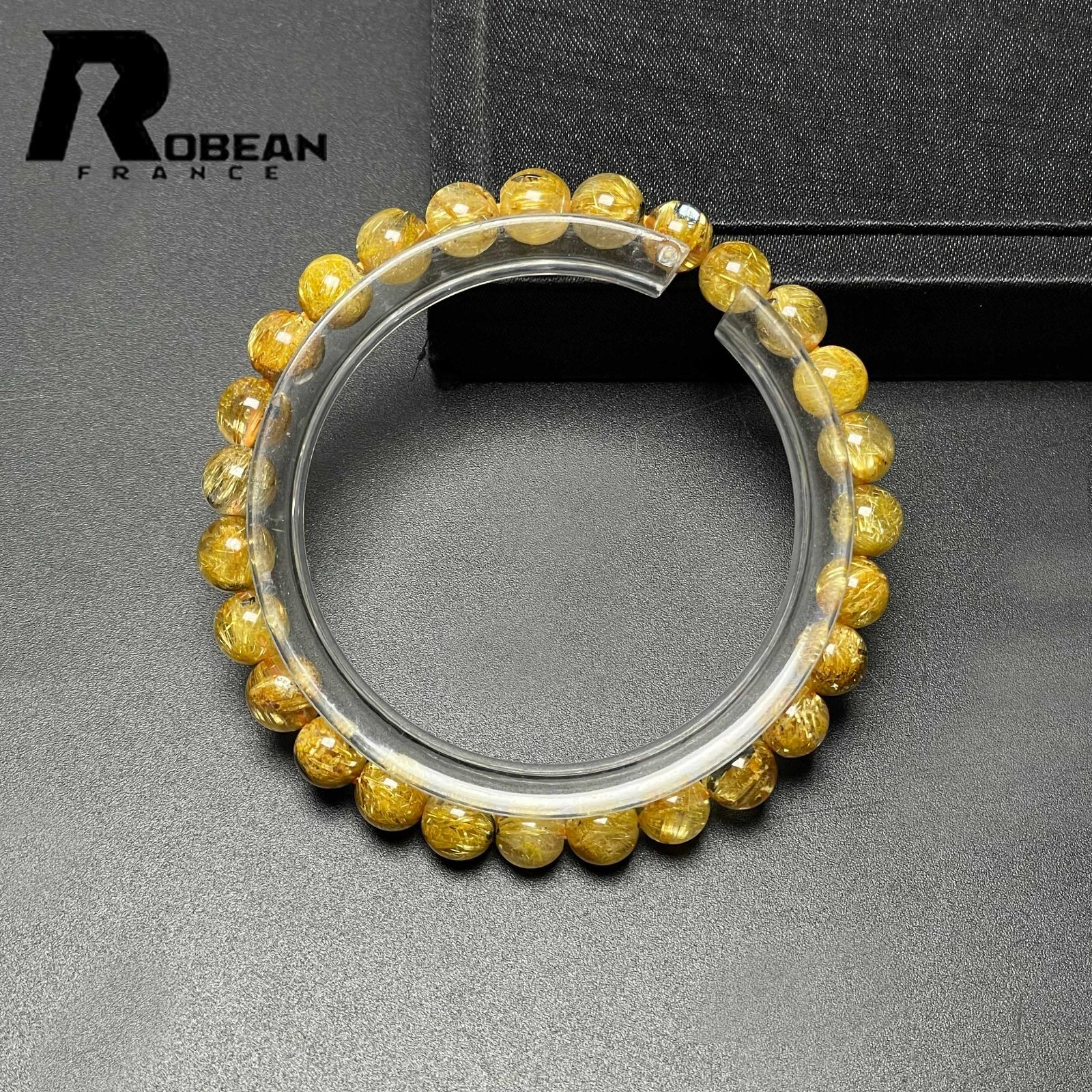 夢色 EU製 定価9万円☆ROBEAN・太陽花タイチンルチル☆黄金針水晶 金運