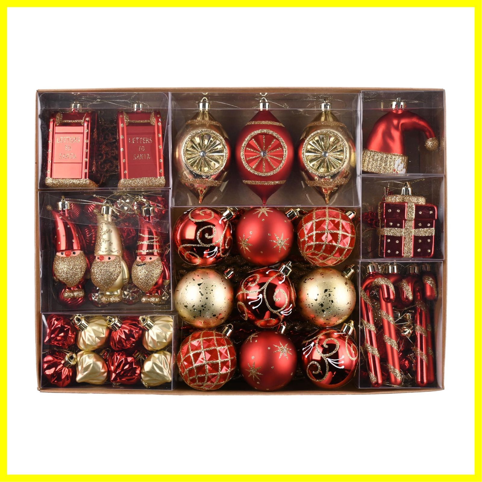 北欧風 Madelyn クリスマス ボール オーナメント 豪華 100個 セット ボールクリスマス ツリー Valery 飾り 飾り付け おしゃれ ゴージャス レッド ゴールド 赤金