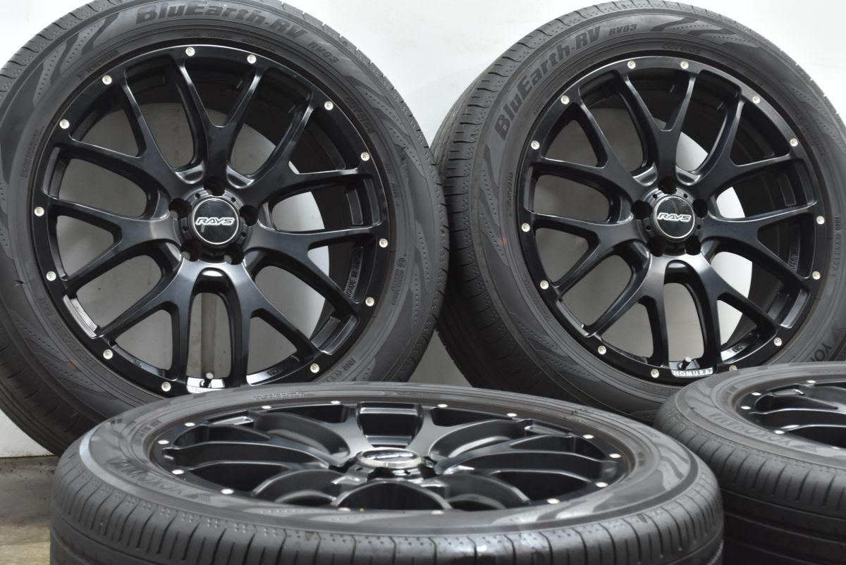 RAYS ホムラ 18 in 7 5 J 50 PCD 114 3 ヨコハマ ブルーアースRV RV 03 225 55 R フォレスター XV インプレッサ カスタム用 可