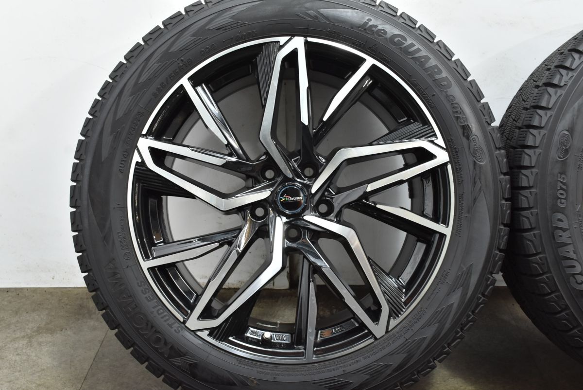  バリ溝 クロノス 19 in 8 J 35 PCD 114 3 ヨコハマ アイスガード G 075 225 55 R RAV 4 ハリアー CX 5 エクストレイル 可 19インチ タイヤ ホイールセット