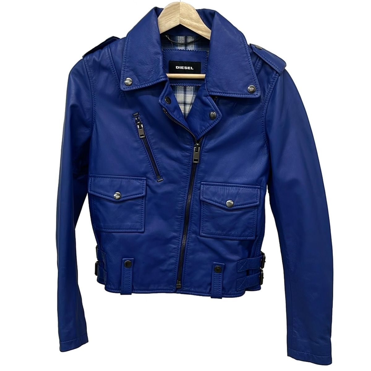 DIESEL ディーゼル ライダースジャケット サイズXS レディース - ブルー 長袖 秋 冬