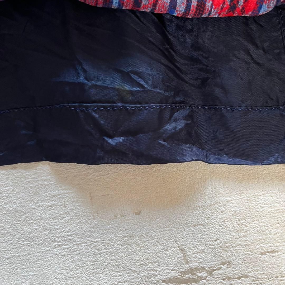 赤×紺チェックワンピース｜リボンタイ付き