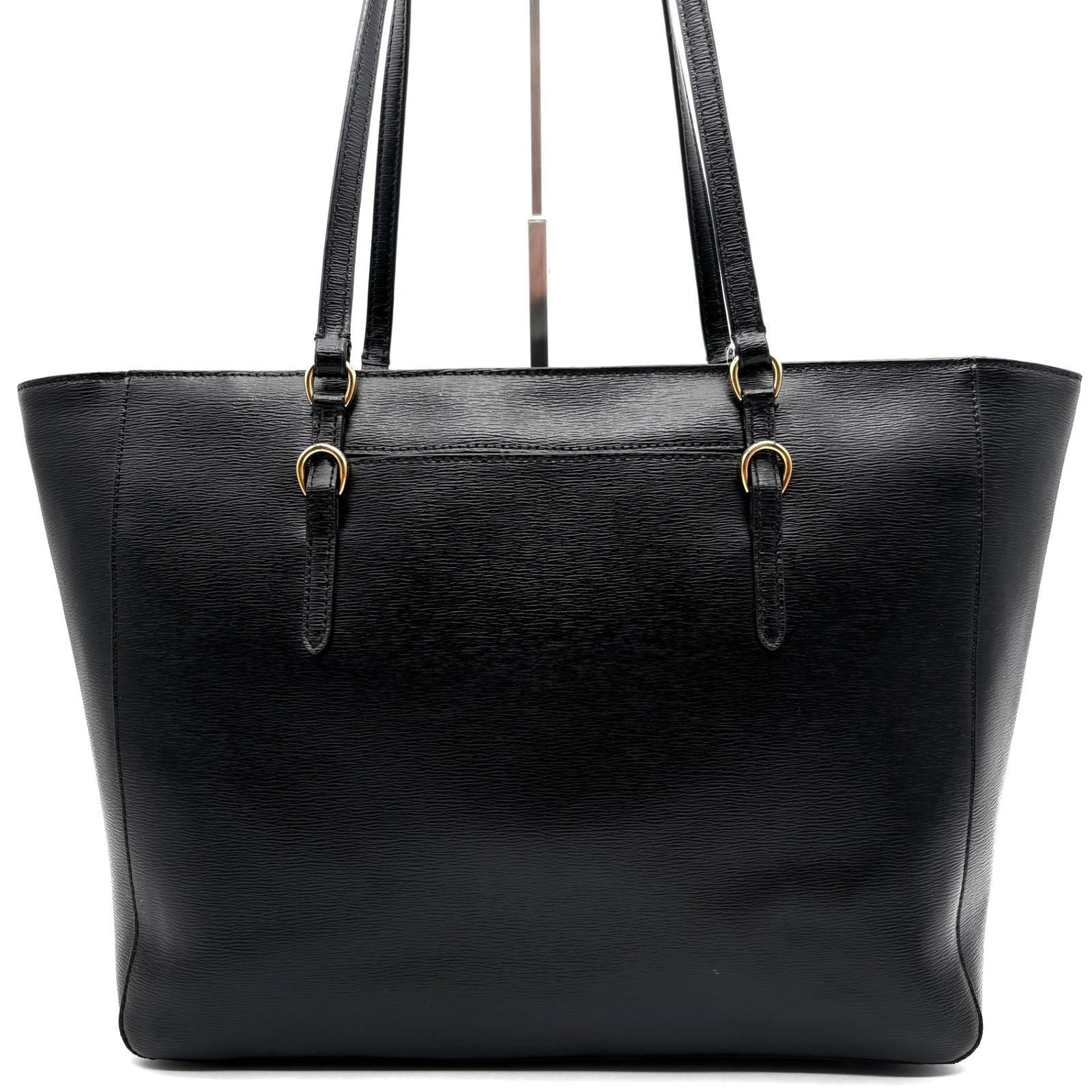 I65 未使用級✨ローレンラルフローレン　レザー　ハンドバッグ　2way 黒 2WAY【ポロ・ラルフローレン】高級レザーミニベルポートトート (POLO