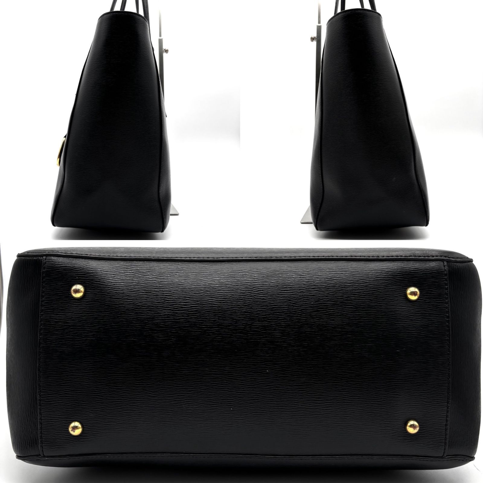 【美品】ローレンラルフローレン　本革　トートバッグ　黒　チャーム 美品 LAURENRALPH LAUREN ローレンラルフローレン トートバッグ レザー